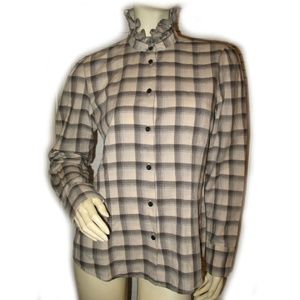 Vintage Y2K 90s Ralph Lauren Jeans Co Plaid Button Up Shirt Top M Preppy Western
